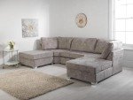 Truffle Fabric 6-Seater U-Shaped Sofa Set