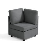 LINSY HOME Modular Corner Sofa with Storage - Dark Grey