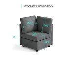 LINSY HOME Modular Corner Sofa with Storage - Dark Grey