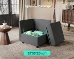 LINSY HOME Modular Corner Sofa with Storage - Dark Grey