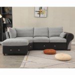 Light Grey L-Shaped 4-Seater Sofa with USB Port