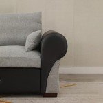 Light Grey L-Shaped 4-Seater Sofa with USB Port