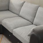 Light Grey L-Shaped 4-Seater Sofa with USB Port