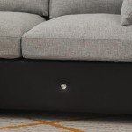Light Grey L-Shaped 4-Seater Sofa with USB Port