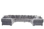 Dark Grey U-Shaped Corner Sofa - 9-Seater