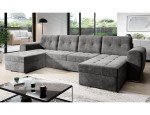 U-Shaped Sofa Bed with Sleep Function in Grey