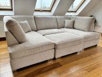 Rosemont Cinema U-Shaped Sofa with Footstool - Cream