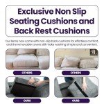 Comfy U Shaped Chenille Sofa with Memory Foam