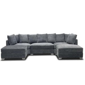Bishop Grey U-Shaped Corner Sofa