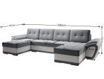 Enzo Modern U-Shaped Sofa Bed with Storage