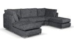 Bishop U-Shape Sofa in Platinum Grey Chenille