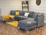 Bishop U-Shape Sofa in Platinum Grey Chenille