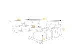 Light Grey Velvet U-Shaped Sofa Bed with Storage