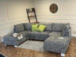 Bishop U-Shape Sofa in Platinum Grey Chenille
