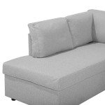 Light Grey U-Shaped Sofa Bed with Storage