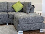 Bishop U-Shape Sofa in Platinum Grey Chenille