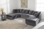 Spacious 6-Seater U-Shaped Velvet Sofa Set