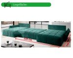 Green U-Shaped Velvet Sofa with Storage & Bed