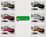 Green U-Shaped Velvet Sofa with Storage & Bed