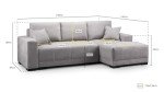 Cimiano Grey Corner Sofa Bed with Storage