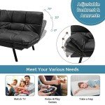 Convertible Memory Foam Futon Sofa Bed - Black