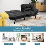 Convertible Memory Foam Futon Sofa Bed - Black
