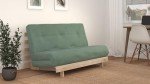 Harmony Green Double Futon Sofa with Light Wood