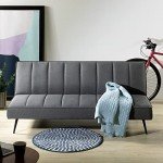 Zinus Quinn Folding Sofa Bed in Dark Grey