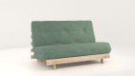 Harmony Green Double Futon Sofa with Light Wood