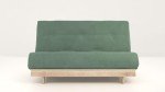 Harmony Green Double Futon Sofa with Light Wood