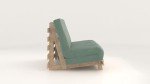Harmony Green Double Futon Sofa with Light Wood