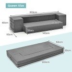 Queen Size Folding Sofa Bed with Memory Foam