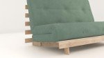 Harmony Green Double Futon Sofa with Light Wood
