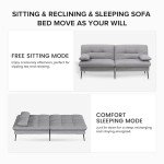 COMHOMA Adjustable 3-Seater Fabric Sofa Bed