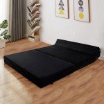 Panana Black Velvet Futon Sofa Bed для гостинной