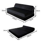 Panana Black Velvet Futon Sofa Bed для гостинной