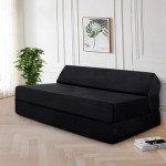 Panana Black Velvet Futon Sofa Bed для гостинной