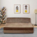 Panana Comfy Lazy Z Bed Futon Sofa (Brown)