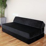 Panana Black Velvet Futon Sofa Bed для гостинной