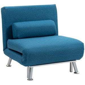 HOMCOM 3-in-1 Convertible Sofa Bed Chair - Blue