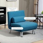 HOMCOM 3-in-1 Convertible Sofa Bed Chair - Blue