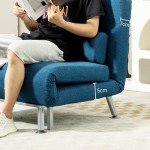 HOMCOM 3-in-1 Convertible Sofa Bed Chair - Blue