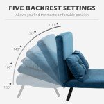 Navy Blue 2 Seater Convertible Sofa Bed