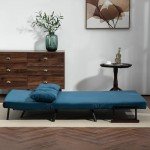 Navy Blue 2 Seater Convertible Sofa Bed