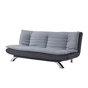 Duo-Contrast 3-Seater Sofabed in Grey and Charcoal