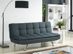 Modern 3-Seat Sofa Bed with Chrome Legs