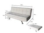 Modern 3-Seat Sofa Bed with Chrome Legs