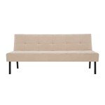 Beige 3-Seater Convertible Futon Sofa Bed