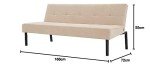 Beige 3-Seater Convertible Futon Sofa Bed