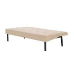 Beige 3-Seater Convertible Futon Sofa Bed